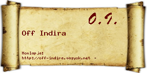Off Indira névjegykártya